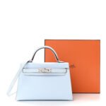 Borsa Hermès Kelly 20 in pelle Epsom Blu Nuvola con hardware palladio – Bild 6