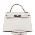 Borsa Hermès Kelly 20 in pelle Epsom bianca