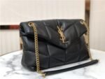 Borsa Saint Laurent LouLou Puffer in pelle nera 29 cm – Bild 3