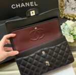 Borsa Chanel Classic in pelle liscia nera 25,5 cm – Bild 5
