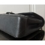 Chanel Classic Flap Bag 11.12 in pelle Caviar nera con finiture argentate – Bild 5