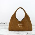 Borsa Gucci Soft Bit Maxi in suede marrone
